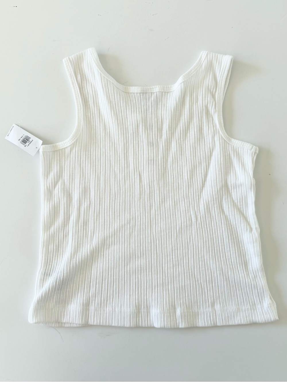 White Ribbed Button-Front Tank Top - Picture 4 of 4